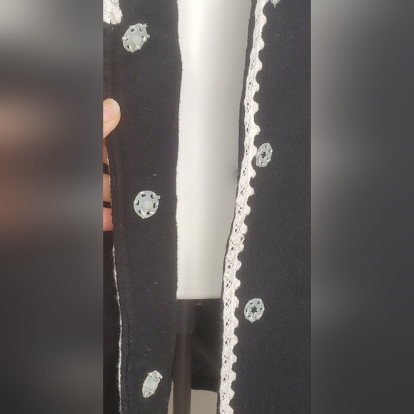 Chloé Size 4 Vintage Black Wool Cotton Blend Fabric - Picture 8 of 12